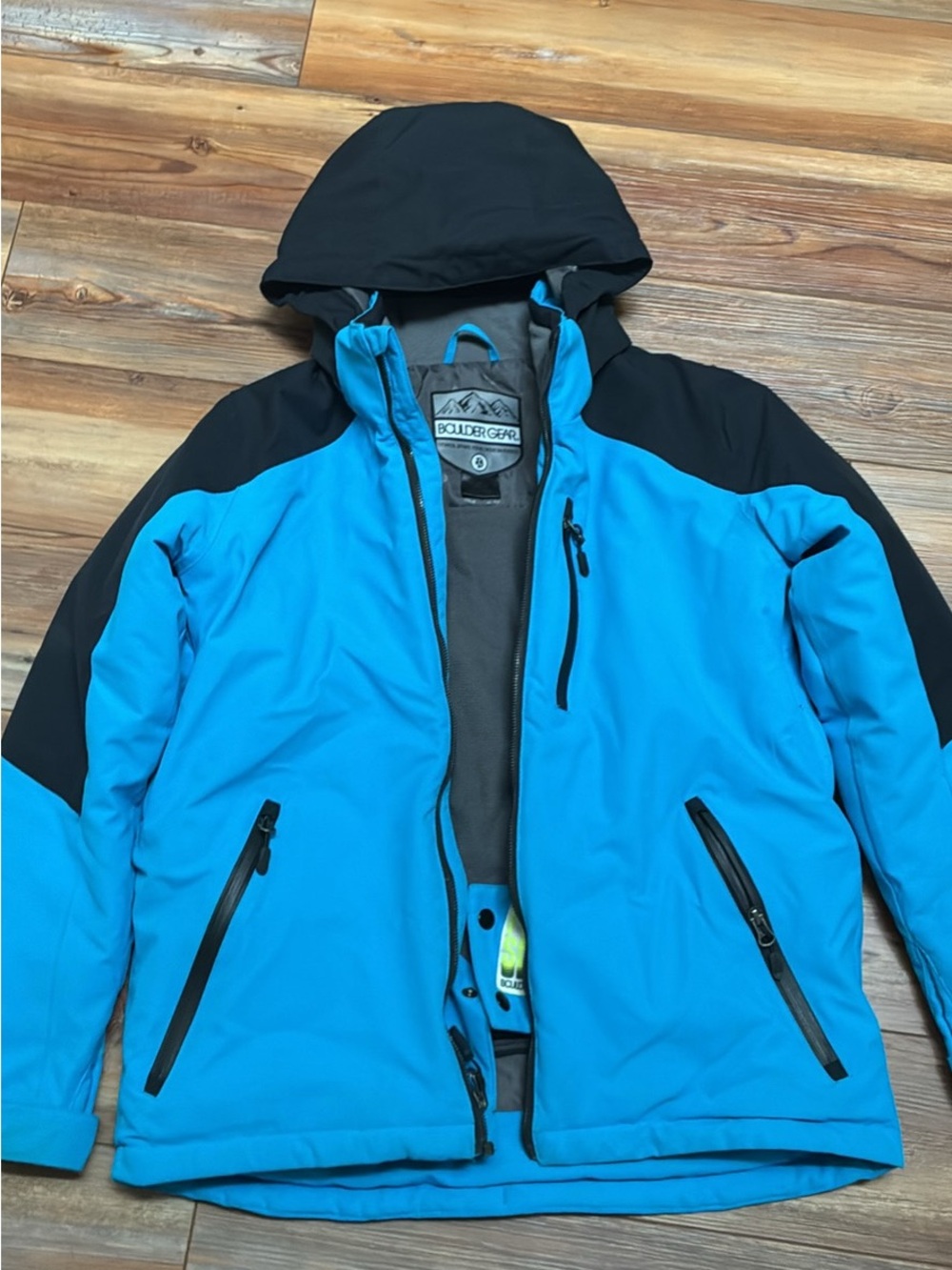 Boy's Blue and Black Hooded ski Jacket